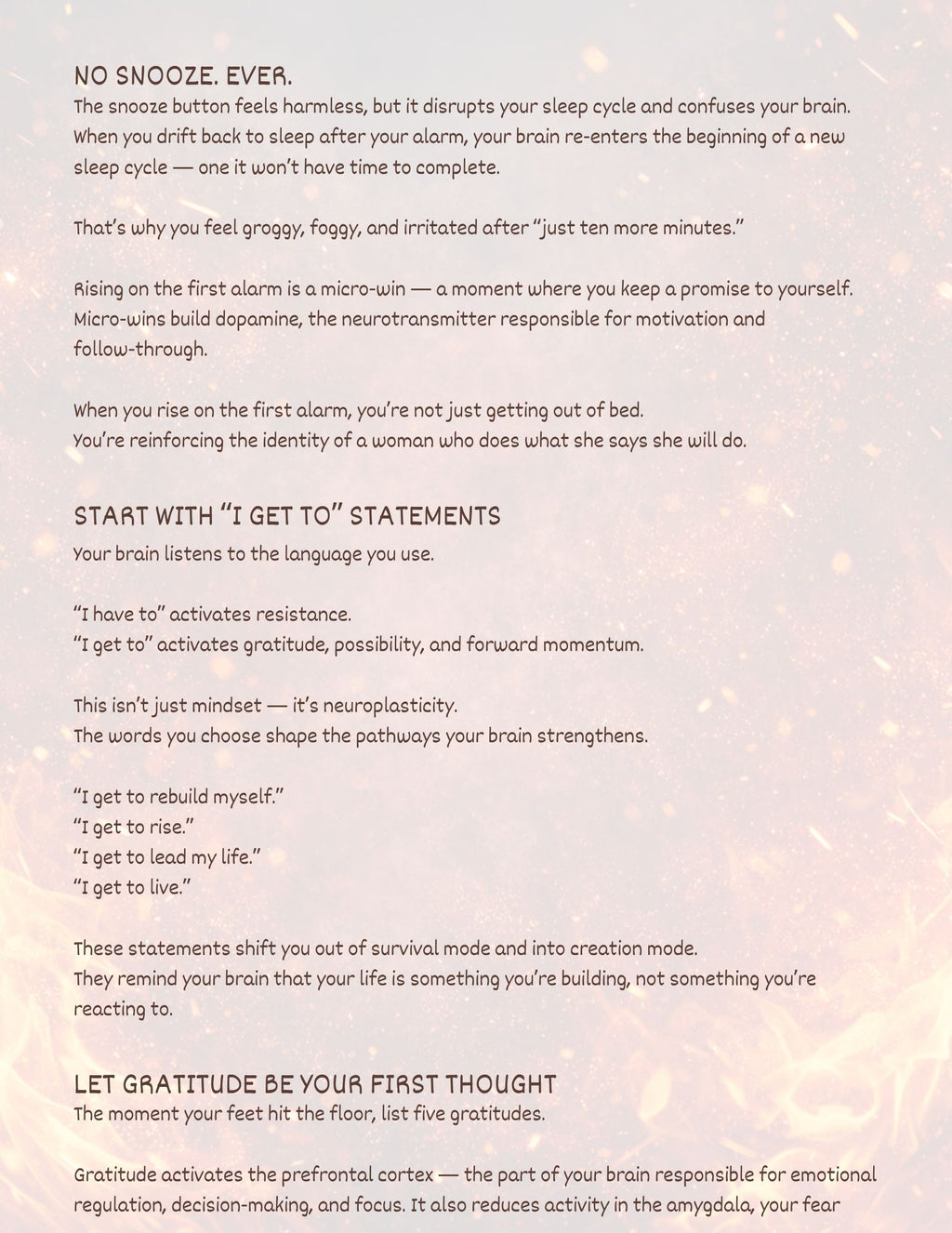 The First Hour Framework™ — A Morning Method for Your Identity Rebirth (13‑Page Morning Routine E‑Book)