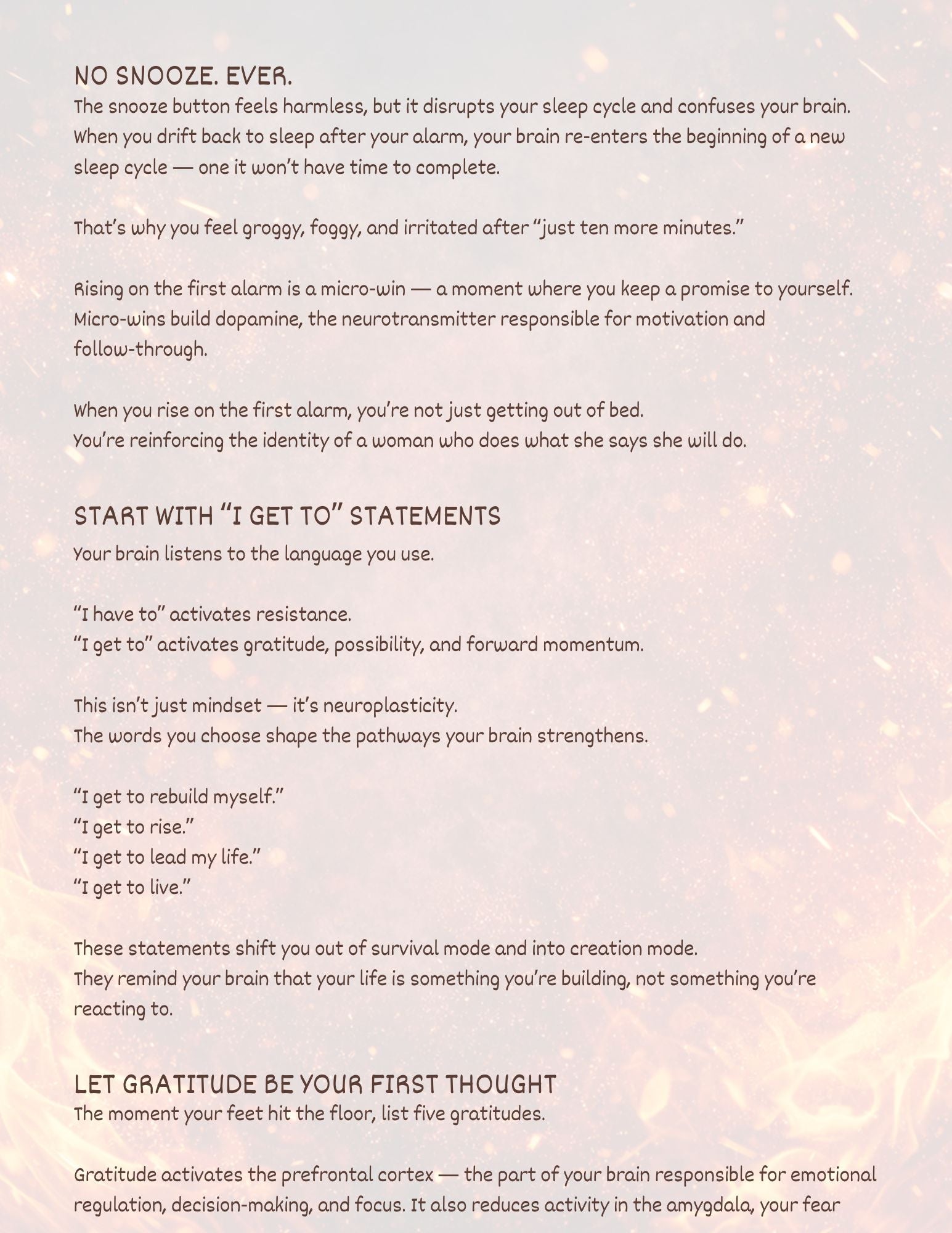 The First Hour Framework™ — A Morning Method for Your Identity Rebirth (13‑Page Morning Routine E‑Book)