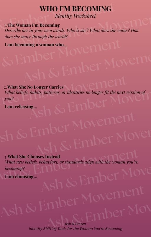 WHO I’M BECOMING Identity Worksheet